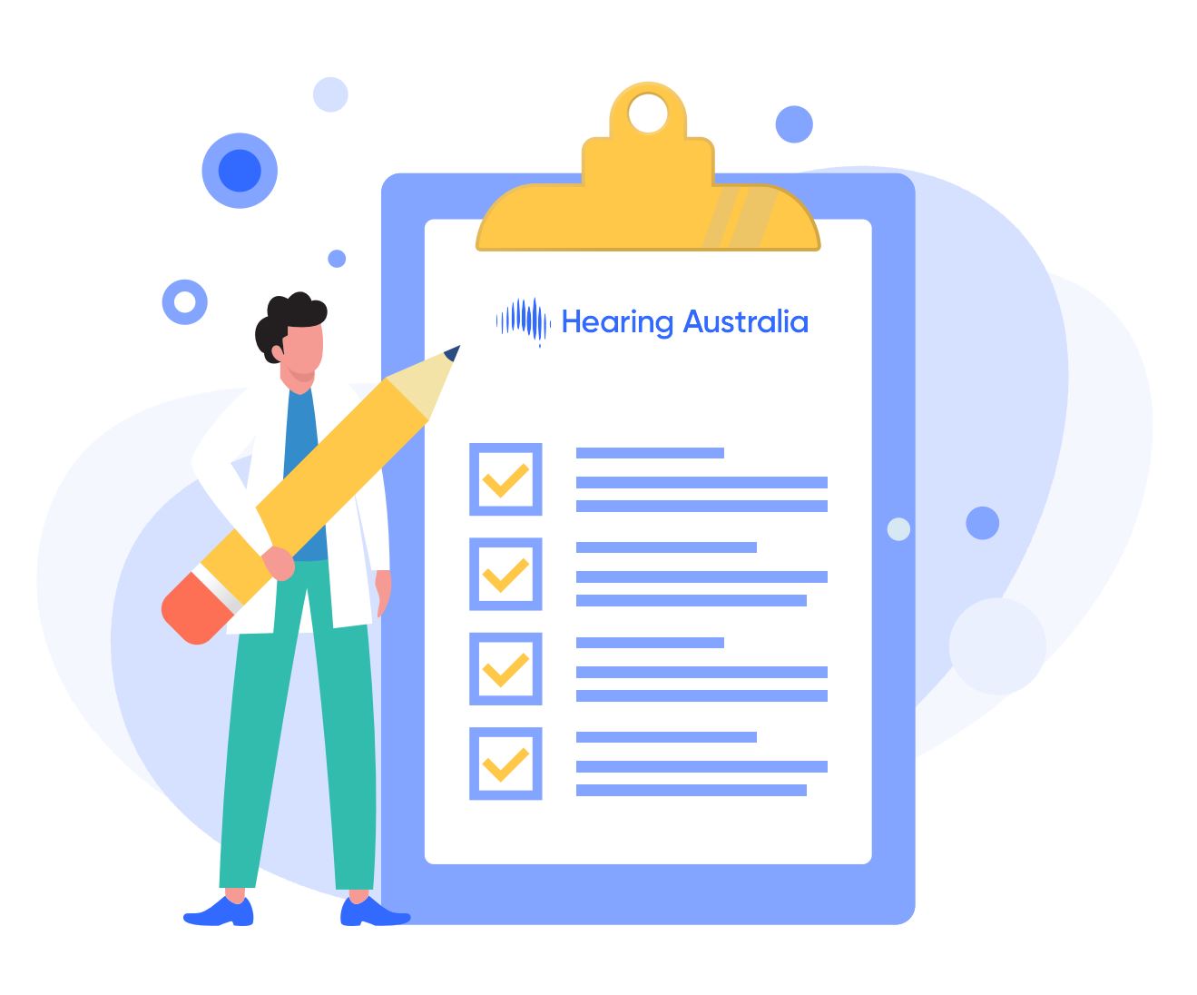 Illustration of a checklist with checkboxes and items to be completed.