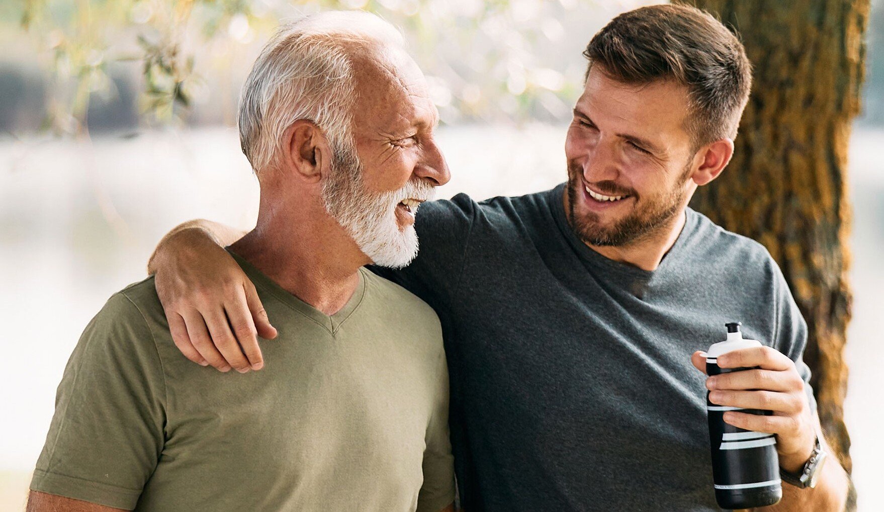 a man and a man smiling