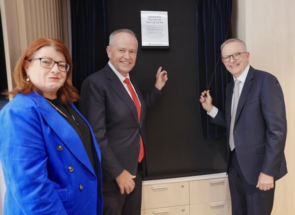 Prime Minister the Hon Anthony Albanese MP and the Hon Bill Shorten MP, Minister for the National Disability Insurance Scheme and Minister for Government Services, visiting the Hearing Australia Marrickville Centre.
