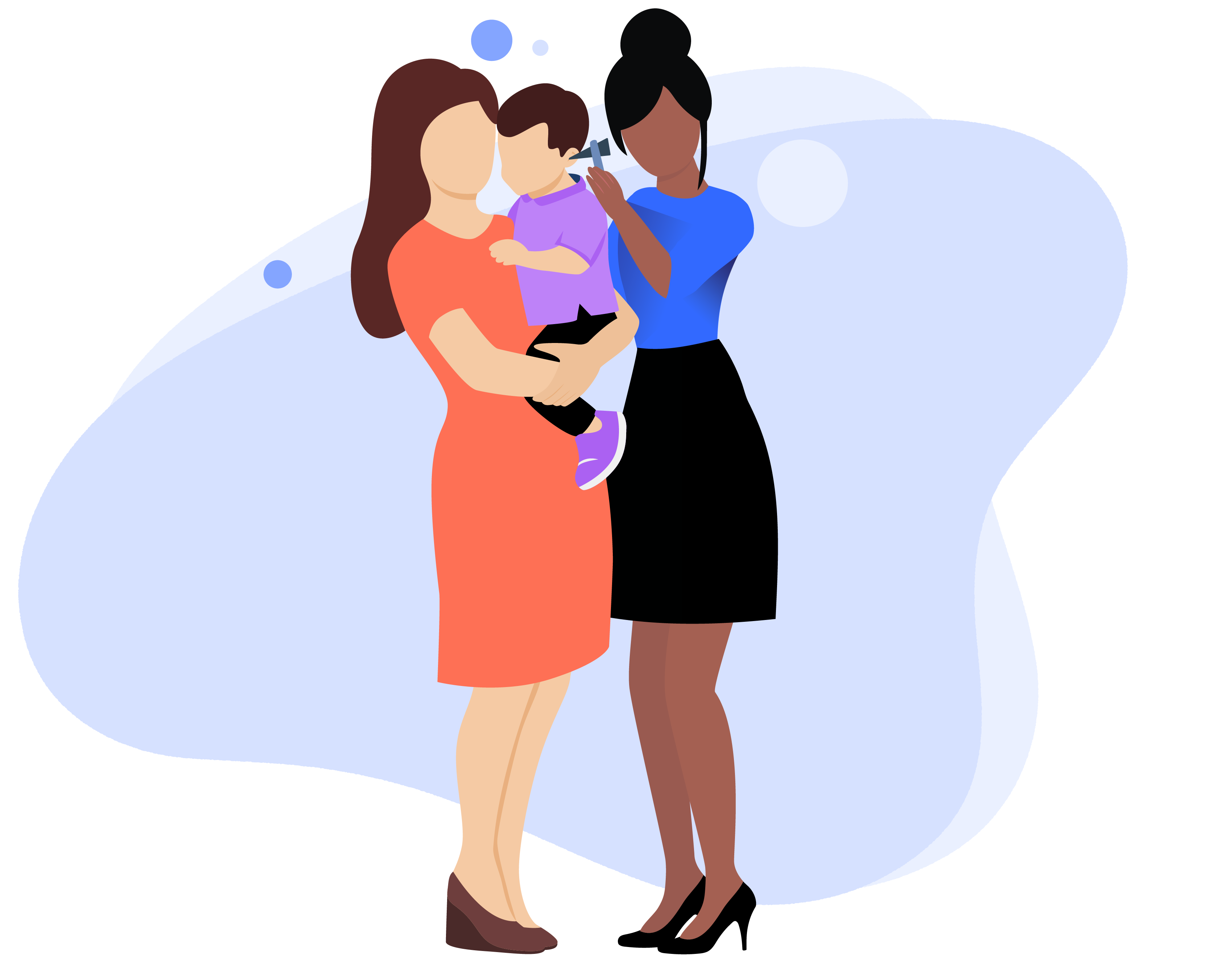 a woman holding a baby