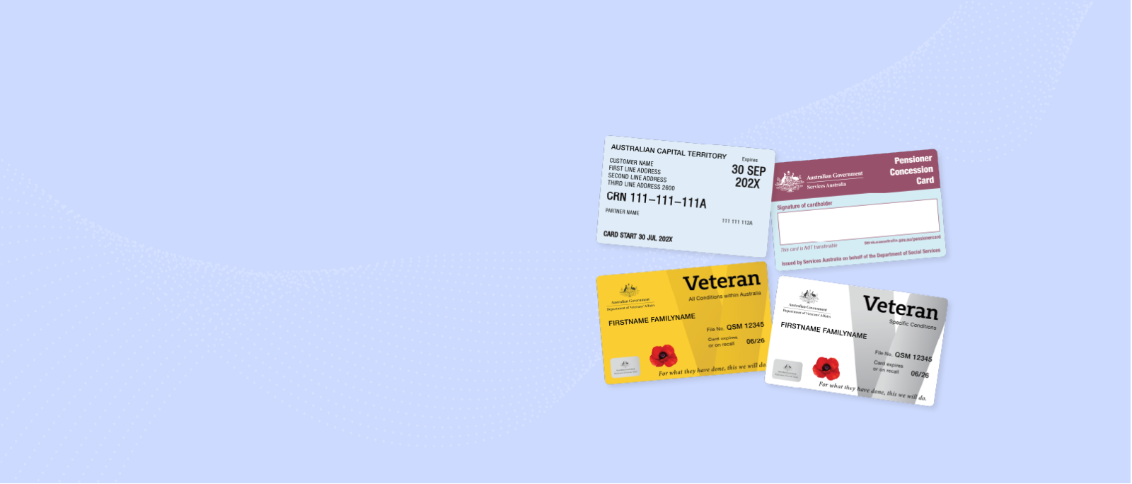 several different types of cards