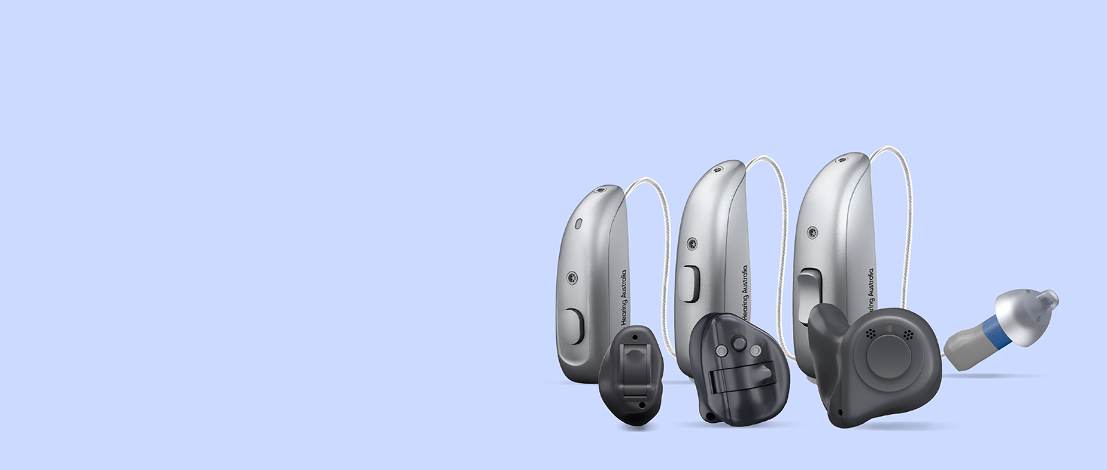 a group of hearing aids
