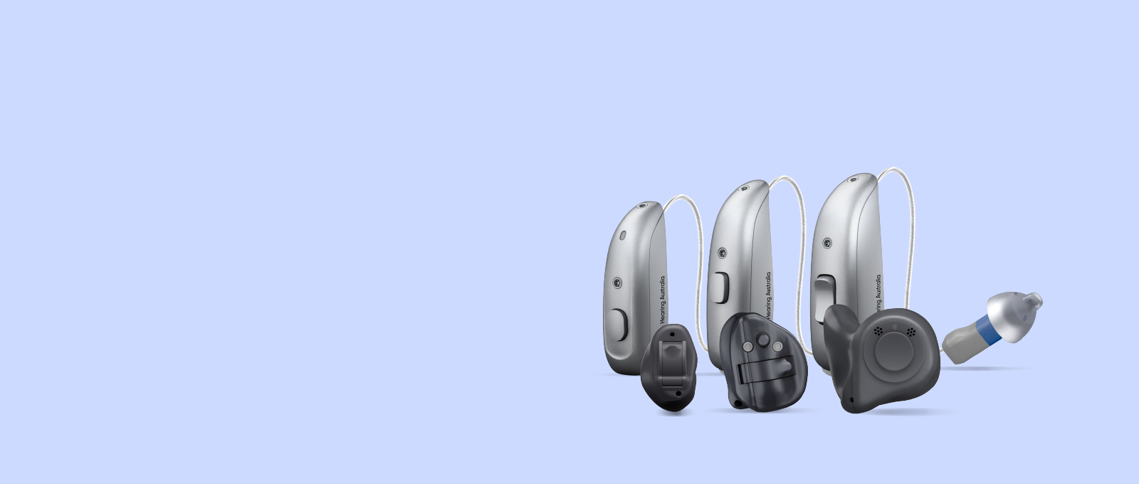 a group of hearing aids